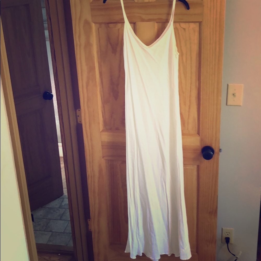 White 2-piece slip dress with cover-up